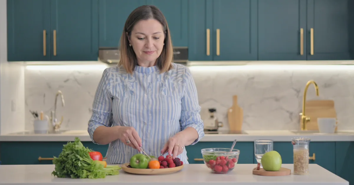 Irish woman enjoying healthy meal prep β Slimbr weight-loss support