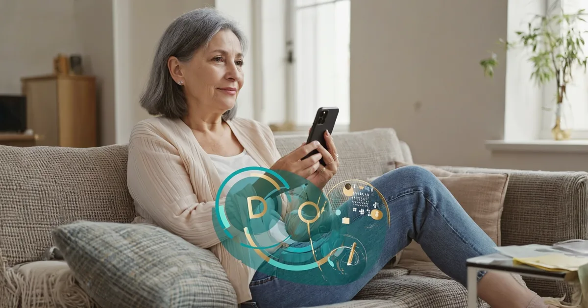 Irish woman enjoying app support abstract β Slimbr weight-loss support
