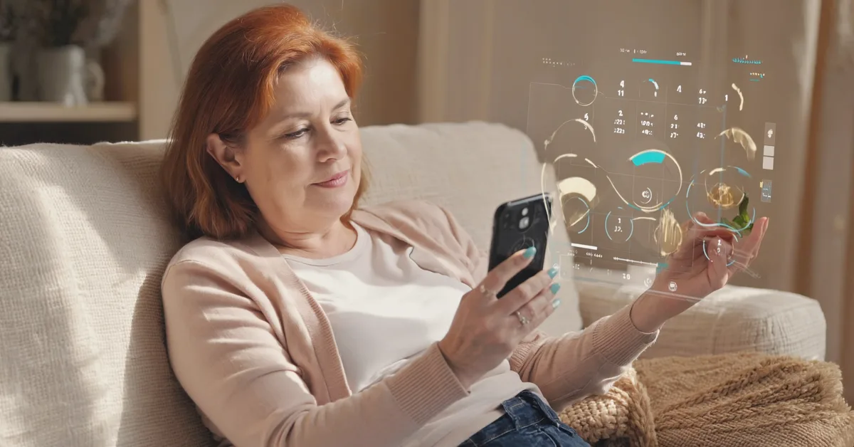 Irish woman enjoying app support abstract β Slimbr weight-loss support