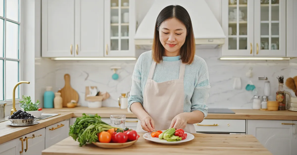 Irish woman enjoying healthy meal prep β Slimbr weight-loss support