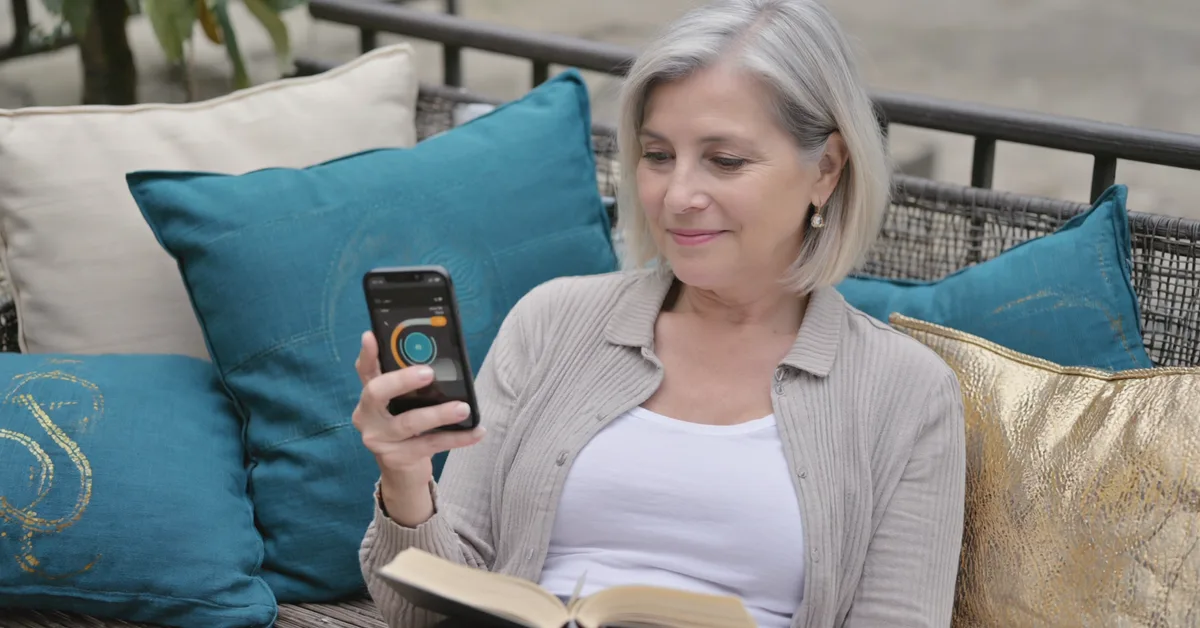 Irish woman enjoying brand card journey β Slimbr weight-loss support
